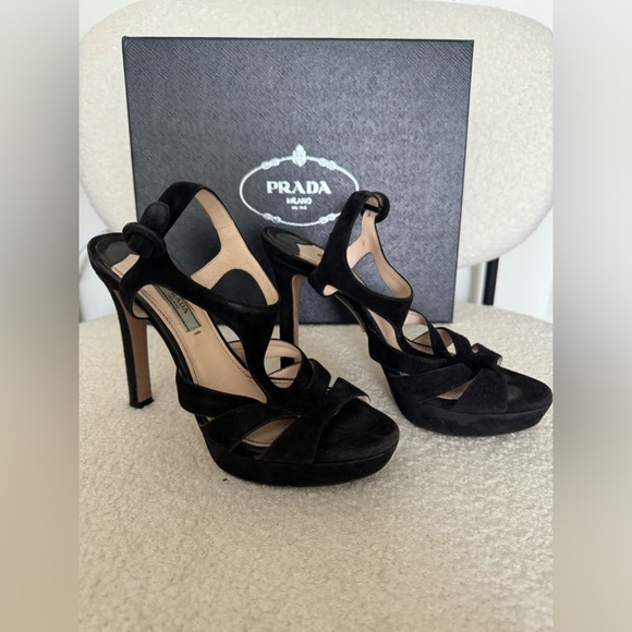 Prada black suede heels - Picture 3 of 6